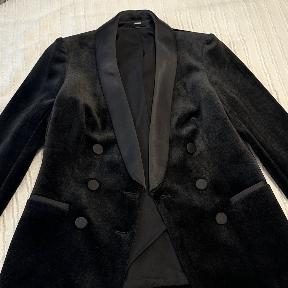 Express Black Velvet Blazer